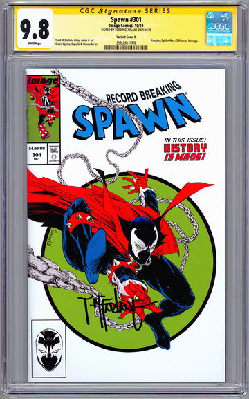 SPAWN #301 CGC-SS 9.8 AMAZING SPIDER-MAN #301 HOMAGE SIGNED TODD MCFARLANE 2019