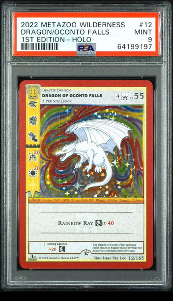 🌲2022 Metazoo Wilderness DRAGON OF OCONTO FALLS-HOLO 1ST ED. |PSA 9| 12/165 💎