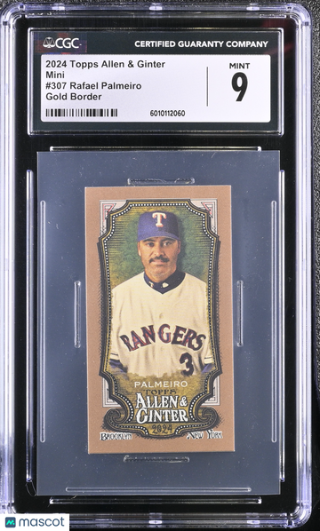 2024 Topps Allen & Ginter Rafael Palmeiro #307 Gold Border Mini CGC 9