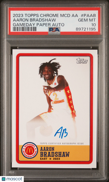2023 Topps Chrome Mcdonald's Auto Aaron Bradshaw #PAAB PSA 10