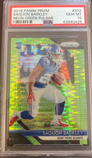 Saquon Barkley Neon Green Pulsar Rookie PSA 10