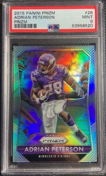 2015 Panini Prizm Silver Holo Refractor Adrian Peterson PSA 9 Mint Pop 1