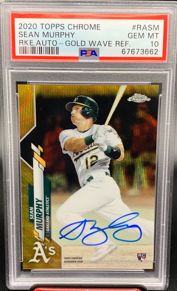 2020 Topps Chrome Sean Murphy Rookie Auto Gold Wave Refractor 14/50 PSA 10