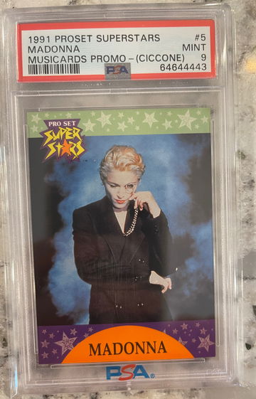 1991 Pro Set Superstars MusiCards #5 MADONNA Rookie RC PSA 9 Promo Low Pop Mint