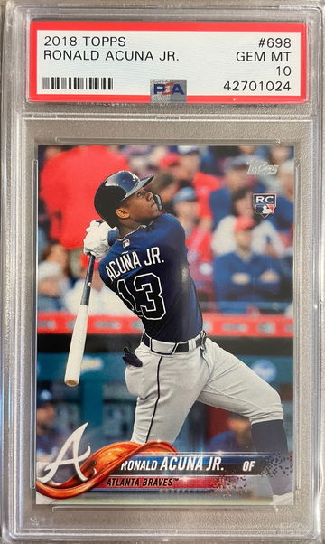 2018 topp Ronald Acuna bat down psa 10