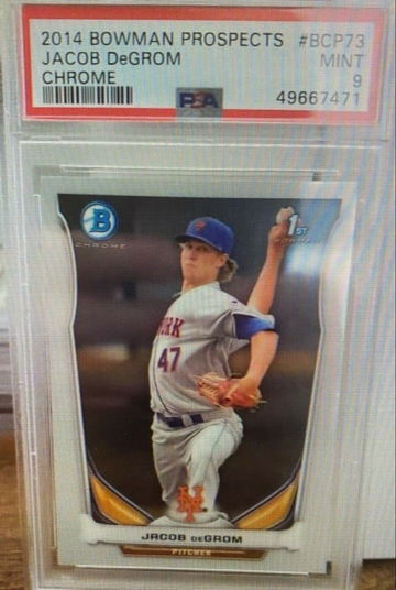 2014 Jacob Degrom Bowman Chrome Prospects RC PSA 9 MINT #BCP73 New York Mets