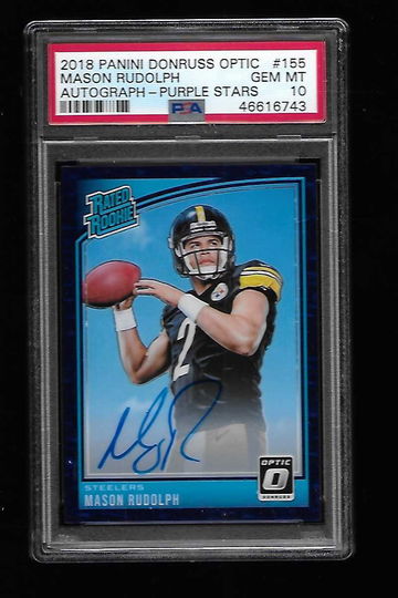 2018 DONRUSS OPTIC MASON RUDOLPH AUTO PURPLE STARS