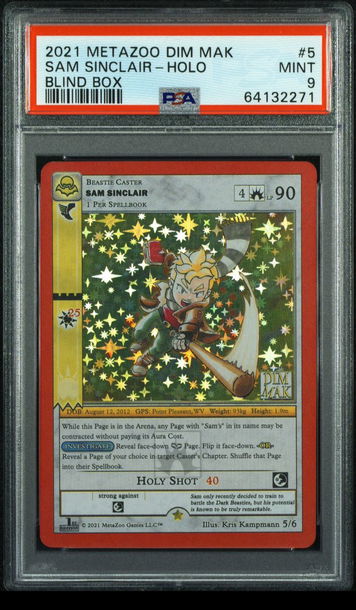 👕🙍‍♂️ 2021 Metazoo X DIM MAK SAM SINCLAIR Blind Box-Holo  5/6 |PSA 9| MINT 💎🧨