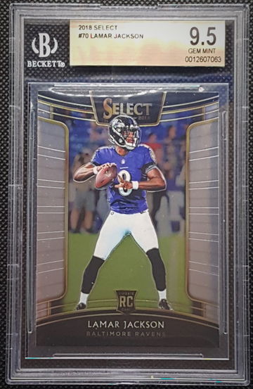 2018 Select Lamar Jackson #70 Rookie RC BGS 9.5