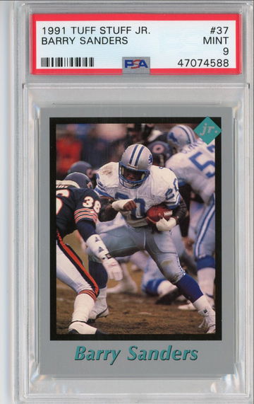 1991 Tuff Stuff Jr. Barry Sanders #37 PSA Mint 9
