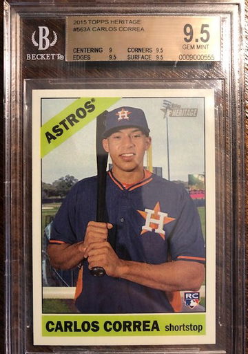 CARLOS CORREA 2015 TOPPS HERITAGE RC #563 BGS 9.5