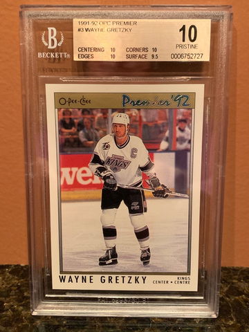 1991-92 O-PEE-CHEE OPC PREMIER Wayne Gretzky #3 BGS 10 Pristine (Low Pop)