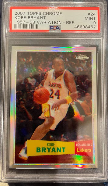 2007 Topps Chrome Kobe Bryant 1957-58 Variation Refractor #/999 PSA 9 Pop 43