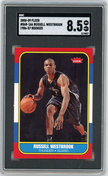 2008 Fleer 1986-87 Retro Rookies #166 Russell Westbrook RC Rookie SGC 8.5