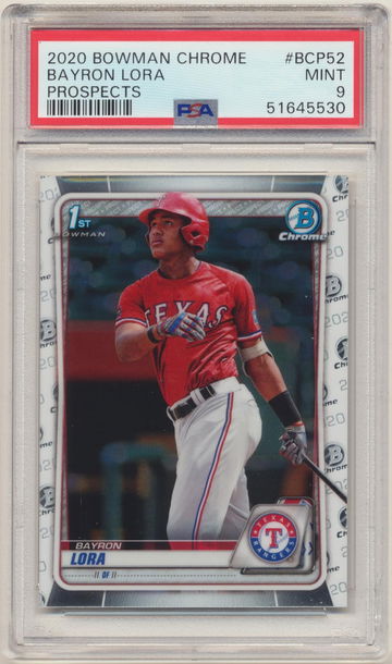 PSA 9 MINT! BAYRON LORA 2020 1ST BOWMAN CHROME PROSPECTS ROOKIE CARD RC #BCP-52