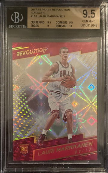 2017-18 Lauri Markkanen Rookie RC Galactic SSP Panini Revolution #113 BGS 9.5