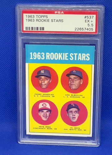 1963 TOPPS PETE ROSE ROOKIE #537 psa 5.5