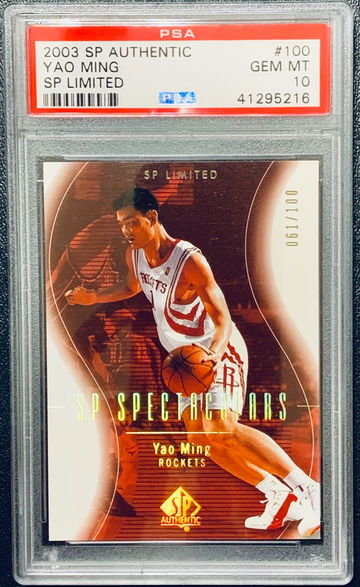 2003-04 SP Authentic Yao Ming Limited /100 PSA 10 POP 1