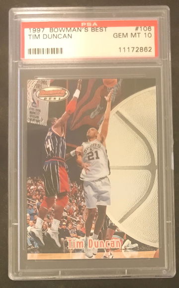 Tim Duncan 1997 Bowman’s Best RC PSA 10 #106