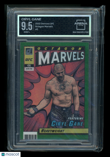 2022 Donruss UFC Octagon Marvels Ciryl Gane #5 Green Arena Club 9.5