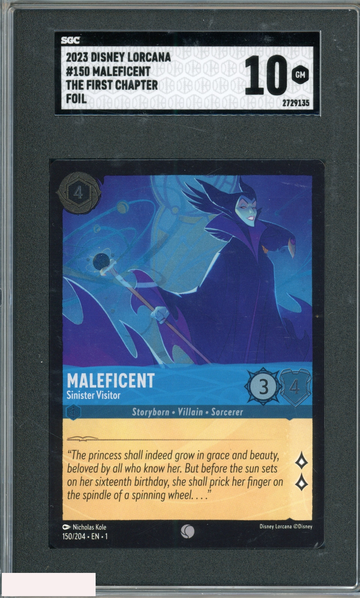 2023 DISNEY LORCANA THE FIRST CHAPTER MALEFICENT #150 FOIL SGC 10 GEM