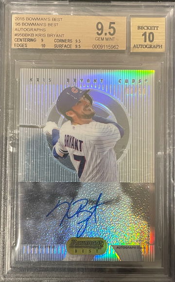 2015 Kris Bryant Bowmans Best Gold Auto #/50 Bowman RC