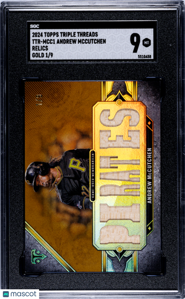 2024 Topps Triple Threads Andrew Mccutchen #TTR-MCC1 Relics Gold SGC 9