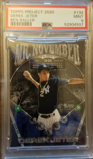 2020 Topps Project 2020 Derek Jeter/Ben Baller #132 HOF *PSA 9* New York Yankees