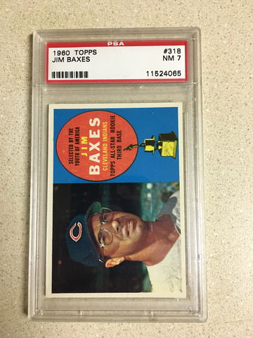 1960 Topps #318 Jim Baxes PSA 7 NM INDIANS ROOKIE 