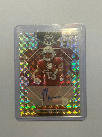 2023 Panini Mosaic Michael Wilson Silver Mosaic Auto #350