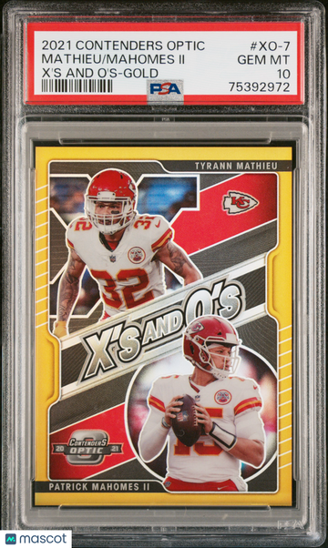 2021 Panini Contenders Optic X'S And O's Mahomes II Mathieu #XO-7 Gold /10 PSA 10