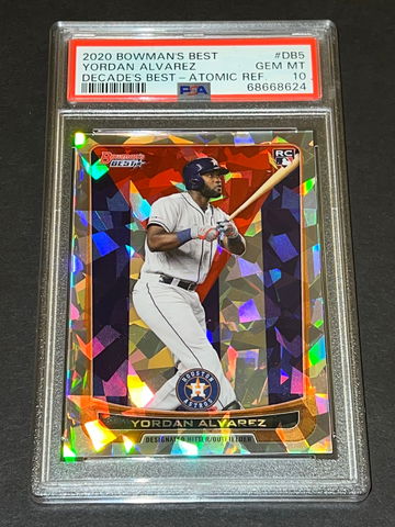 2020 Bowman’s Best Decades Best Atomic Refractor Yordan Alvarez RC #DB5 PSA 10 Gem Mint