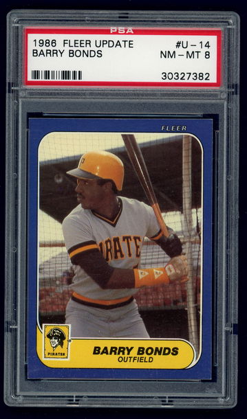 1986 Fleer Update Barry Bonds PSA 8