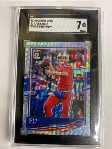 2020 Donruss Optic #14 Josh Allen Wave Prizm serial number 96/199 