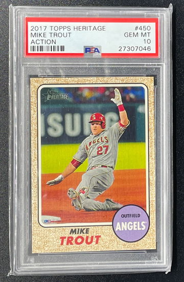 2017 Mike Trout Topps Heritage PSA 10