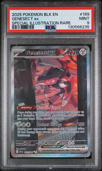 2025 Pokemon Scarlet and Violet Black Bolt Special Illustration Rare Genesect Ex #169 PSA 9