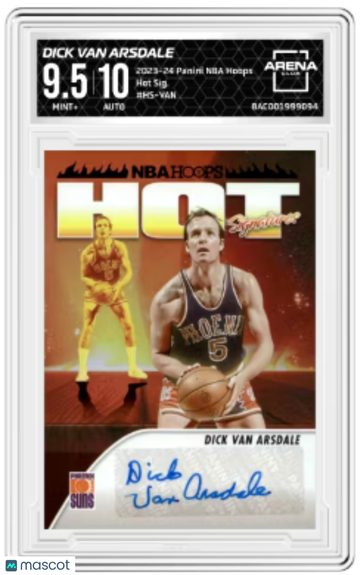 2023-24 Panini NBA Hoops Dick Van Arsdale #HS-VAN Hot Signatures Arena Club 9.5 Auto 10