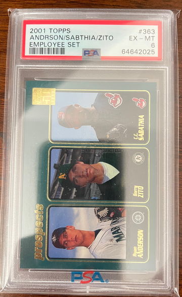 2001 Topps EMPLOYEE SET #363 CC Sabathia Barry Zito RC PSA 6