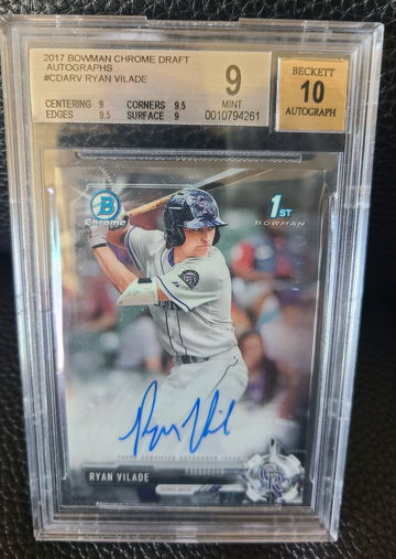 2017 Bowman Chrome Draft Auto Ryan Vilade  BGS 9/10