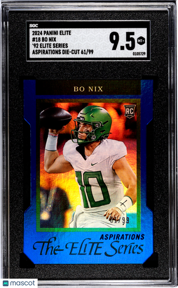 2024 Panini Elite Bo Nix #18 '92 Series Aspirations Die Cut SGC 9.5