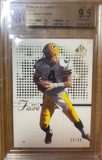 2002 SP Authentic Brett Farve Gold BGS 9.5