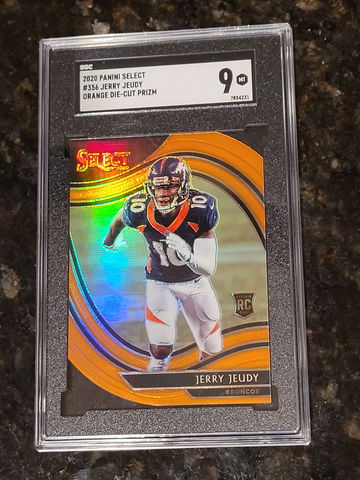 JERRY JEUDY SGC 9 2020 SELECT #356 ROOKIE FIELD LEVEL DIE CUT ORANGE  