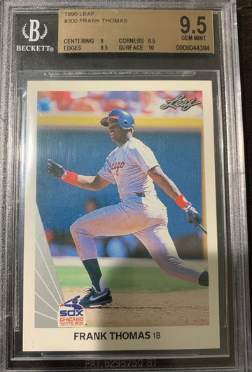 1990 Leaf Frank Thomas rookie Bgs 9.5 with 10 sub 