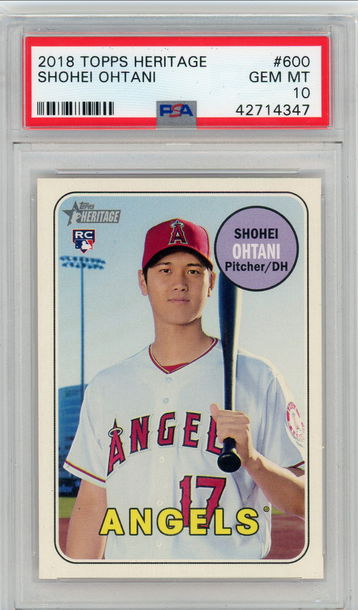2018 Topps Heritage Shohei Ohtani PSA 10