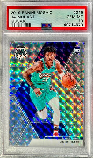 2019-20 Panini Mosaic Ja Morant Rookie Card RC - Silver Mosaic Prizm - PSA 10 GEM MINT