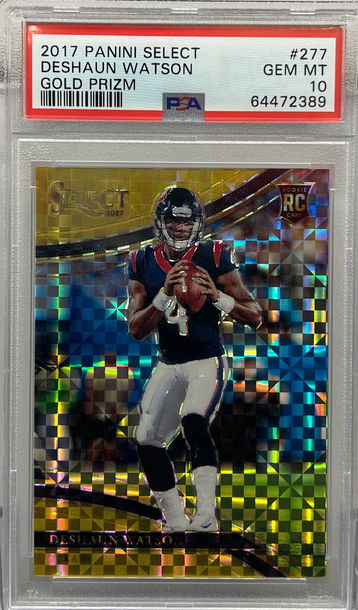 2017 Panini Select Deshaun Watson Gold Prizm /10 Field Level #277 PSA 10