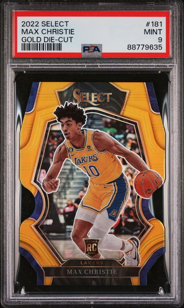 2022 Panini Select Gold Die-Cut Max Christie #181 /10 PSA 9