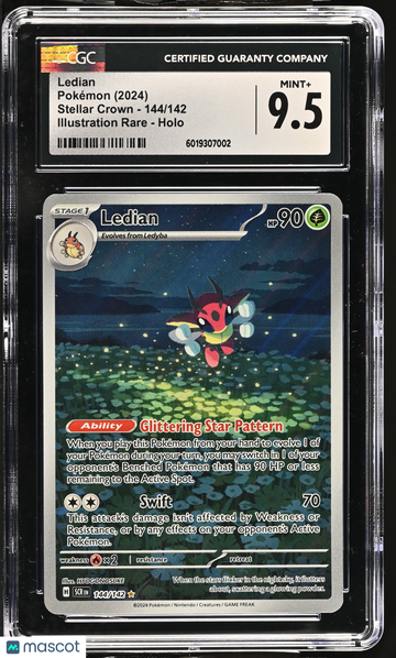 2024 Pokémon Stellar Crown Ledian Illustration Rare CGC 9.5 #144/142