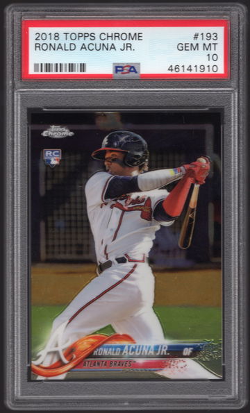 Ronald Acuna Jr 2018 Topps Chrome #193 PSA 10