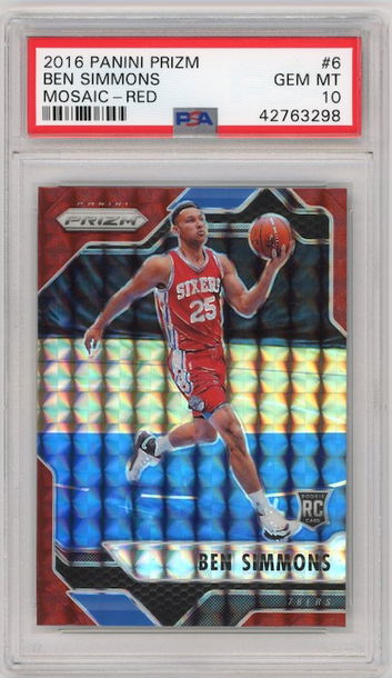 Ben Simmons Mosaic Red PSA10 #10 Pop69 Rookie RC #6